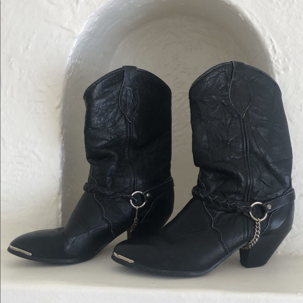 Black biker boots